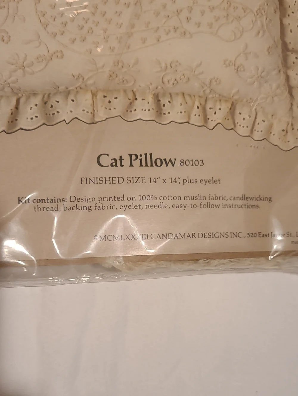 Something Special Cat Pillow Cross Stitch, NWT Needle Sew Yarn